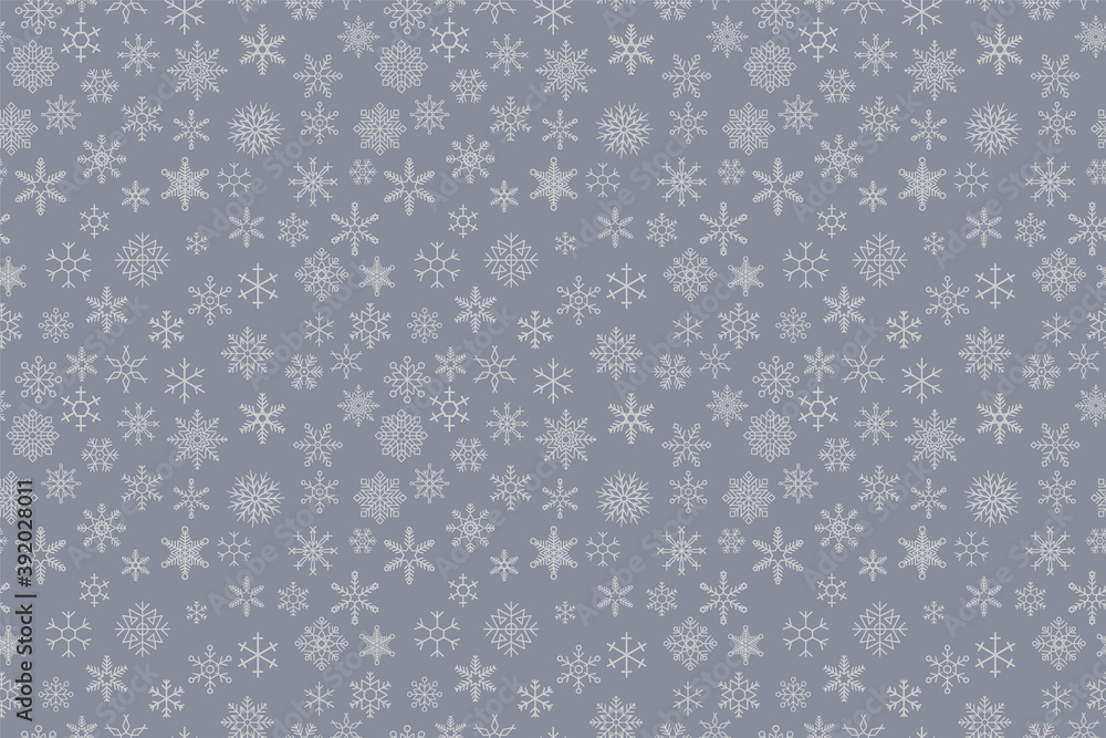 Poster Beautiful seamless pattern with snowflake circle. Vector illustration. Winter background for Christmas or New Year design. Winter motifs
