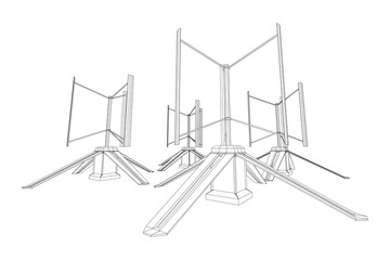 Darrieus wind turbine. Windmill generator