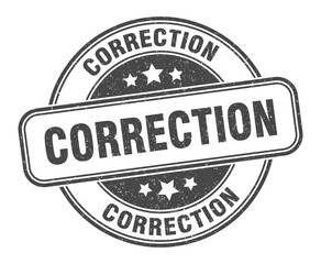 correction stamp. correction label. round grunge sign