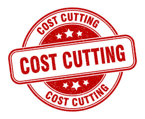 cost cutting stamp. cost cutting label. round grunge sign