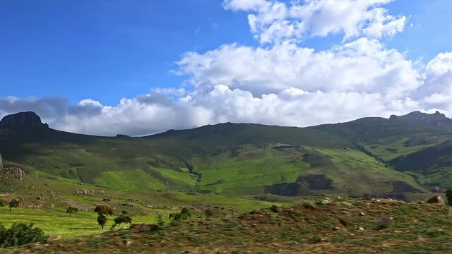Mountainous landscapes With clouds and green mountains, Ethiopia