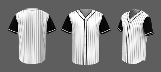 Baseball t-shirt mockup isolated on grey background, 3d illustration, 3d rendering