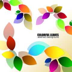 Abstract colorful leaves, nature background. Vector illustration