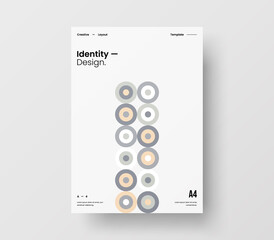 Naklejka premium Vertical corporate identity A4 report cover. Abstract geometric vector business presentation design layout. Amazing company front page illustration brochure template.