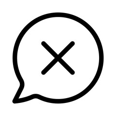 Fototapeta premium delete message icon vector illustration, message bubble