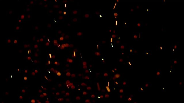 Fire Embers Stock Video In Black Background