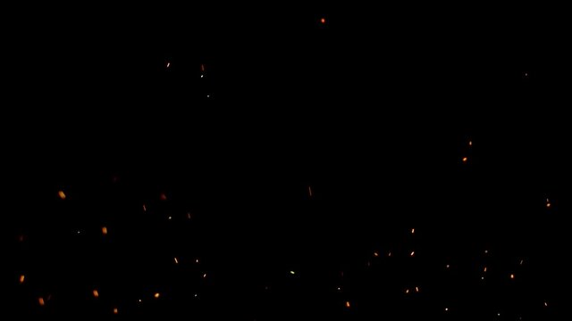 Fire Embers Stock Video In Black Background