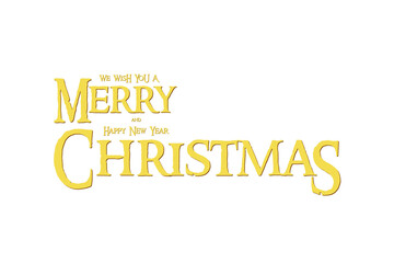 Merry Christmas text. Xmas Lettering design, isolated. We wish you a Merry Christmas and Happy New Year, vector text. Vector illustration