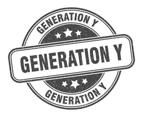 generation y stamp. generation y label. round grunge sign