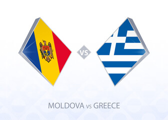 Europe football competition Moldova vs Greece, League C, Group 3.