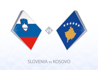 Europe football competition Slovenia vs Kosovo, League C, Group 3.