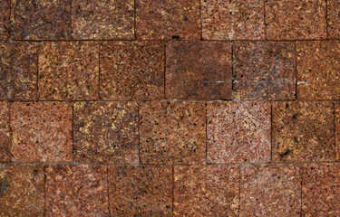 Old Red Brick wall is a block texture background for design and decoration.