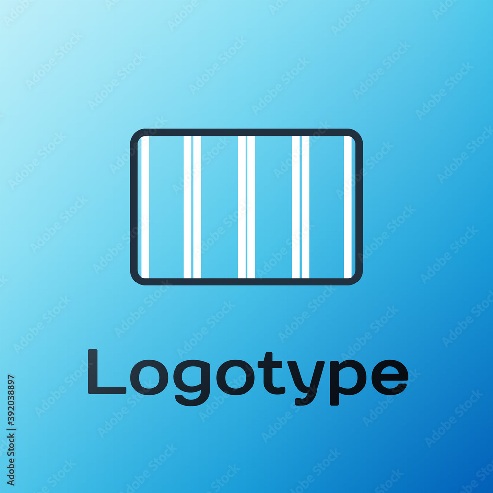 Poster line color palette guide icon isolated on blue background. modular grid. colorful outline concept. v
