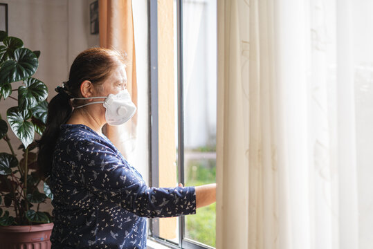 Woman in home during quarantine
