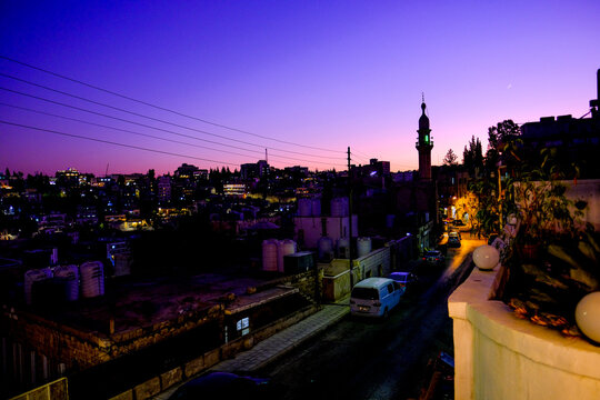 Sunset in the capital city of Amman, Jordan