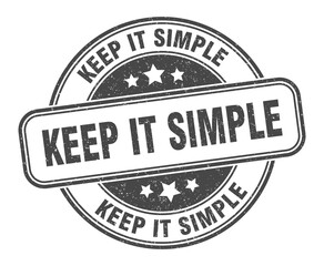 keep it simple stamp. keep it simple label. round grunge sign