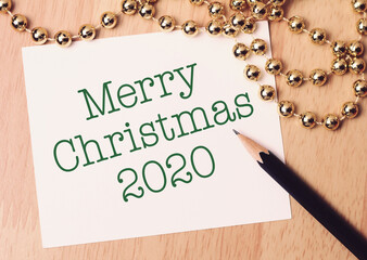 Merry Christmas 2020 with colorful decoration.