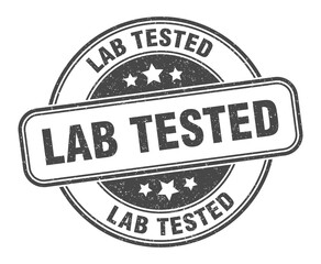 lab tested stamp. lab tested label. round grunge sign