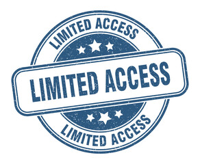 limited access stamp. limited access label. round grunge sign