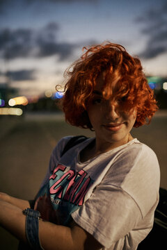 Young alternative redhead girl's portrait