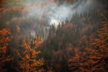 Autumn mountain landscape Wielka Racza