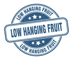 low hanging fruit stamp. low hanging fruit label. round grunge sign