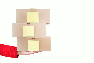 person holding a cardboard box