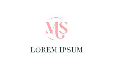 Logo - abbreviation, two letters M and S. Typographic logo