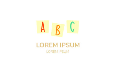 Logo - letters А В С in squares. Alphabet's logo for kids.