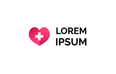Logo - heart with a medicine symbol. Logo for a clinic or doctor.