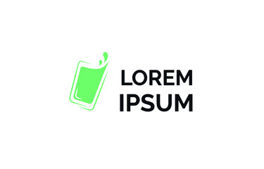 Logo - a glass with liquid. The liquid is poured from the glass, splashing.