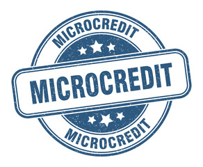 Fototapeta premium microcredit stamp. microcredit label. round grunge sign