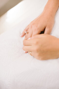 Diamond rings and wedding rings.