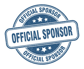 official sponsor stamp. official sponsor label. round grunge sign