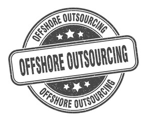 offshore outsourcing stamp. offshore outsourcing label. round grunge sign