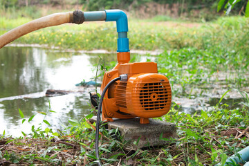Electric water pump Located at the edge of the pond, used for agriculture