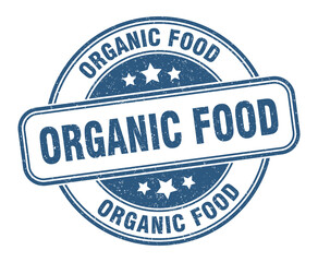 Fototapeta premium organic food stamp. organic food label. round grunge sign