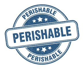 perishable stamp. perishable label. round grunge sign