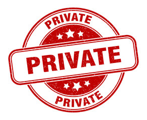 private stamp. private label. round grunge sign