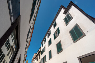 sky between buildings