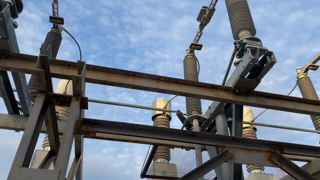 High-voltage disconnector on open switchgear 110 kilovolt