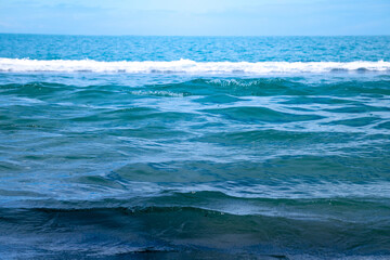 Fototapeta premium ocean water wave background. beautiful blue water surface.