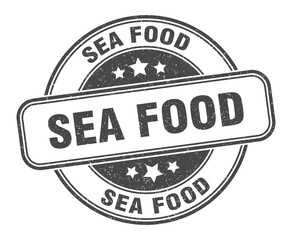 sea food stamp. sea food label. round grunge sign
