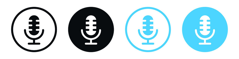 Microphone vector icon on transparent background, Microphone icon