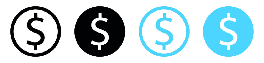 money icon button in circle