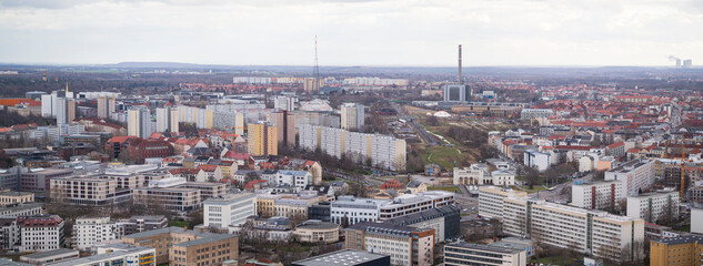 Luftbild der südlichen Vorstadt von Leipzig