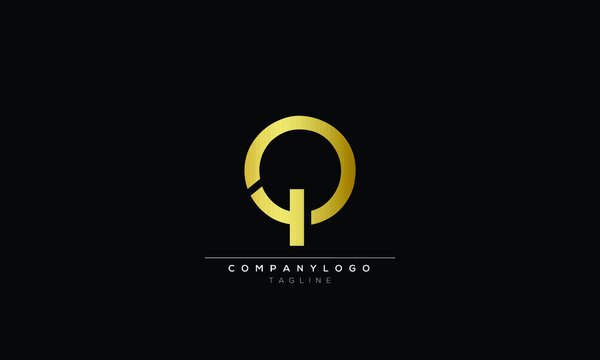 QY 4Q Abstract initial monogram letter alphabet logo design