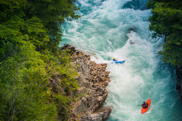 Kayaking at Futaleufu river, Patagonia - Chile.