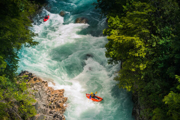 Kayaking at Futaleufu river, Patagonia - Chile.