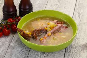 Peas soup with ribs